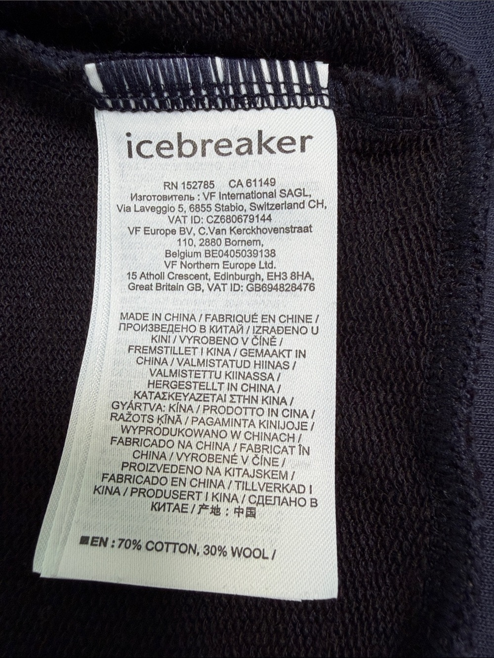 Icebreaker Women's sz S Blue zip hoodie 70% Cotton, 30% Wool - warm breathable - Picture 6 of 7